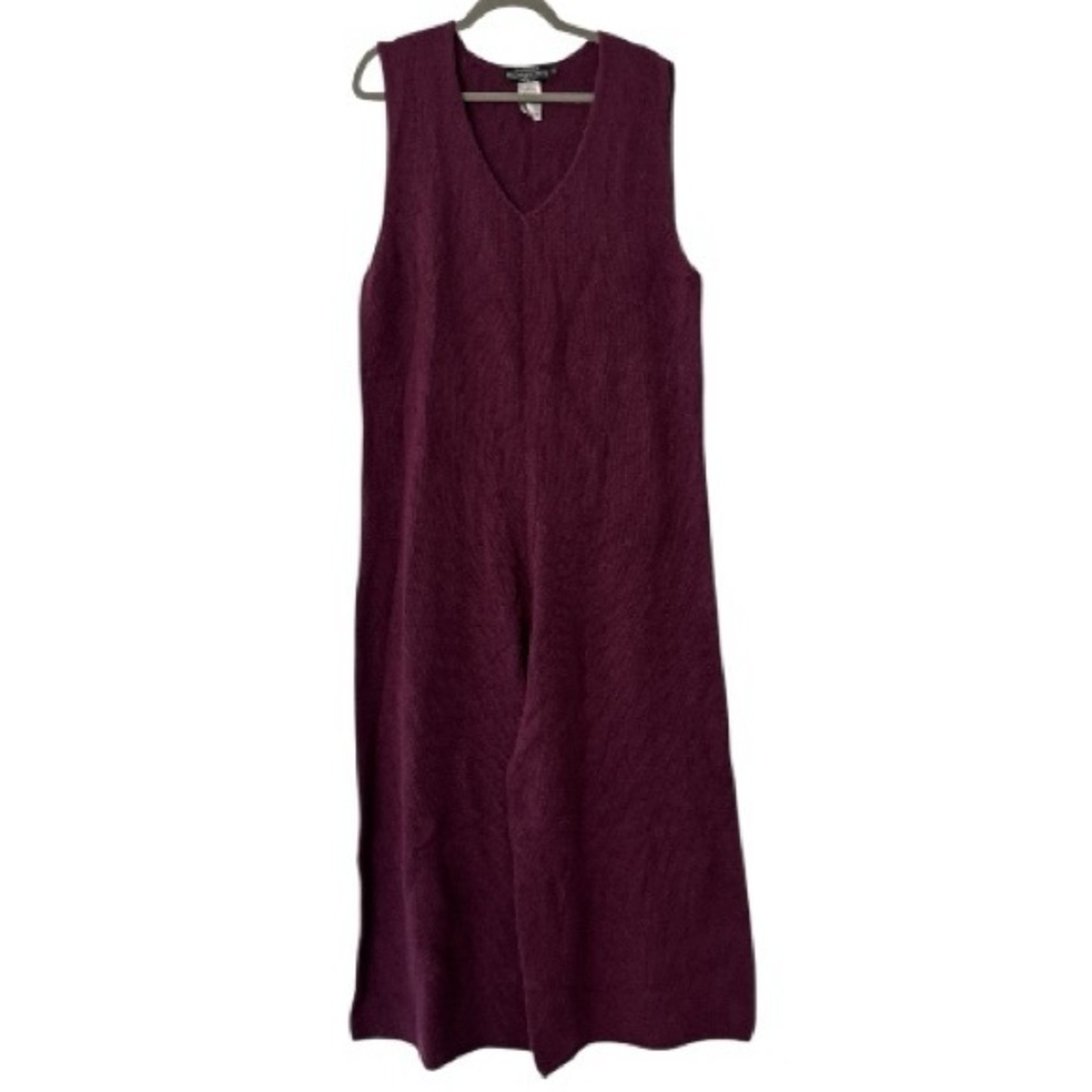 The J. Peterman Company Weekend Playsuit 100% Merino Wool in Plum Size Medium